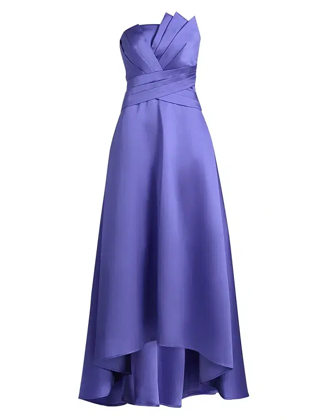 Theia Women's Coco Strapless High-Low Mikado Gown - Iris Bloom