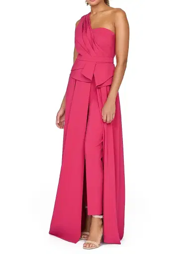 Kay Unger Women's Everette One-Shoulder Walk-Thru Jumpsuit | Thumbnail 2
