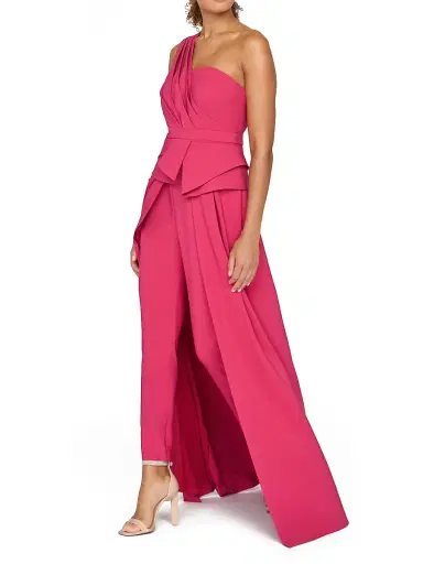 Kay Unger Women's Everette One-Shoulder Walk-Thru Jumpsuit | Thumbnail 4