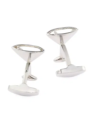 Link Up Men's Martini GlassSilver-Plated Brass Cufflinks | Thumbnail 2 Link Up Men's Martini GlassSilver-Plated Brass Cufflinks | Thumbnail 2