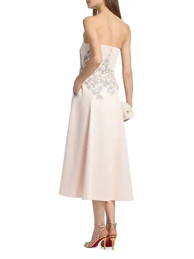 Kay Unger Women's Tabitha Floral Tea-Length Strapless Cocktail Dress - Delicate Pink | Thumbnail 5