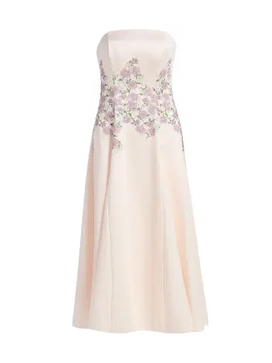Kay Unger Women's Tabitha Floral Tea-Length Strapless Cocktail Dress - Delicate Pink | Thumbnail 1