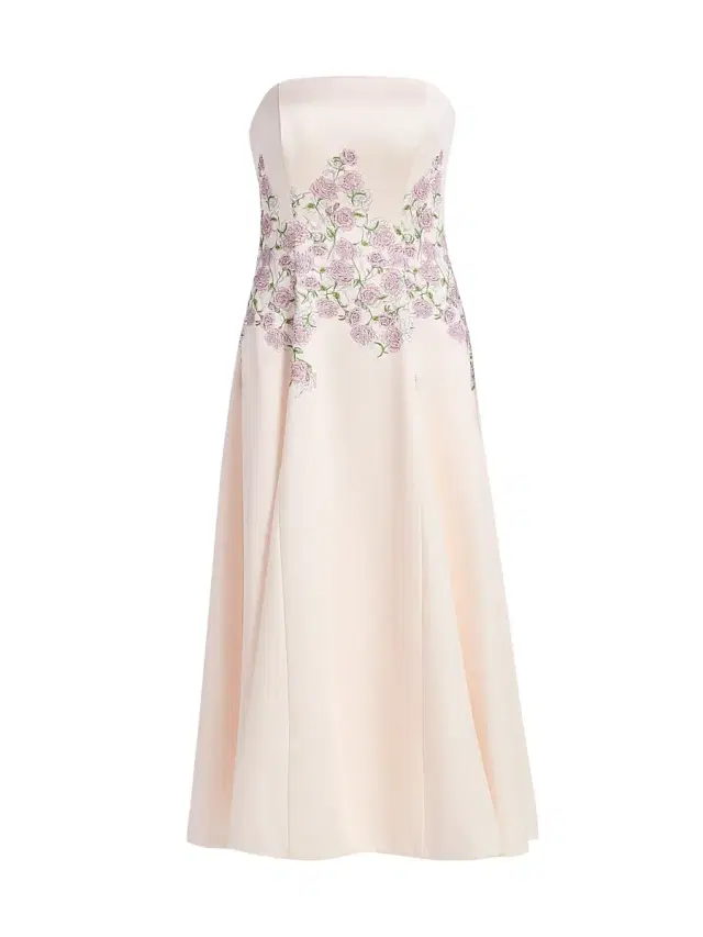 Kay Unger Women's Tabitha Floral Tea-Length Strapless Cocktail Dress - Delicate Pink
