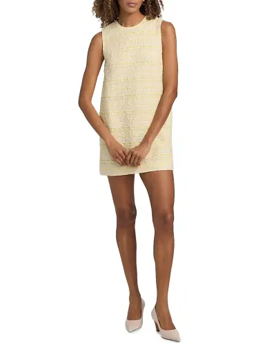 Markarian Women's Daisy Textured Striped Organza Shift Minidress - Lemon Yellow - Size 12 | Thumbnail 2