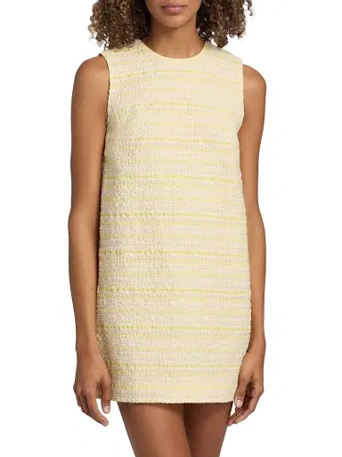 Markarian Women's Daisy Textured Striped Organza Shift Minidress - Lemon Yellow - Size 12 | Thumbnail 3