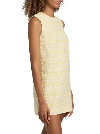 Markarian Women's Daisy Textured Striped Organza Shift Minidress - Lemon Yellow - Size 12 | Thumbnail 4