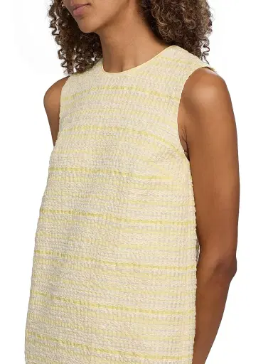 Markarian Women's Daisy Textured Striped Organza Shift Minidress - Lemon Yellow - Size 12 | Thumbnail 6