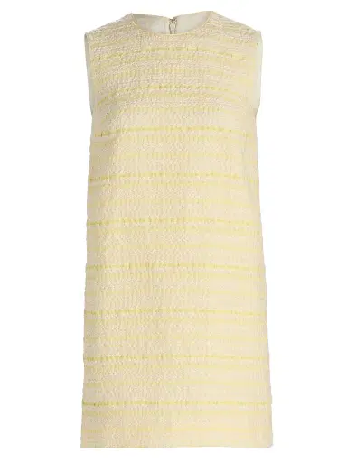 Markarian Women's Daisy Textured Striped Organza Shift Minidress - Lemon Yellow - Size 12 | Thumbnail 1