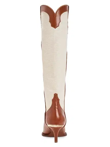 Partlow Women's Lucile Leather & Canvas Cowbow Boots | Thumbnail 4 Partlow Women's Lucile Leather & Canvas Cowbow Boots | Thumbnail 4