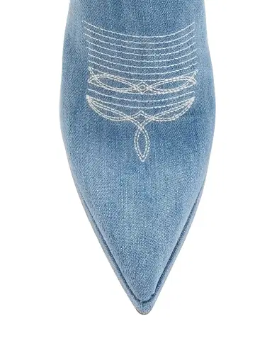 Partlow Women's Camila Denim 95MM Embroidered Booties - Denim | Thumbnail 4 Partlow Women's Camila Denim 95MM Embroidered Booties - Denim | Thumbnail 4