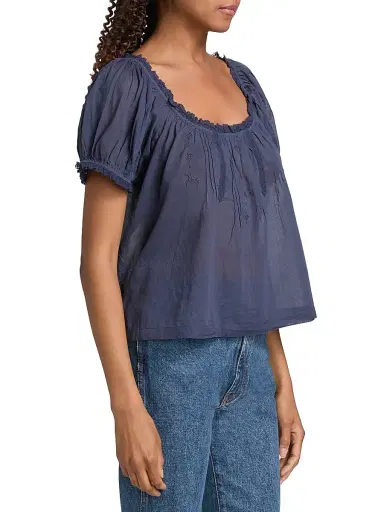 DÔEN Women's Frederica Cotton Top - Adriatic | Thumbnail 4 DÔEN Women's Frederica Cotton Top - Adriatic | Thumbnail 4