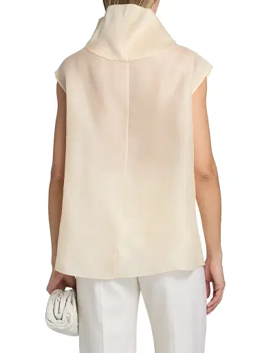 Altuzarra Women's Blaine Funnel Neck Silk Top - Opal | Thumbnail 5 Altuzarra Women's Blaine Funnel Neck Silk Top - Opal | Thumbnail 5