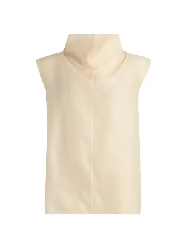 Women's Blaine Funnel Neck Silk Top - Opal