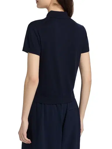 LESET Women's James Short-Sleeve Knit Polo Shirt - Midnight - Size XL | Thumbnail 5