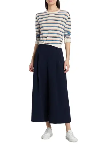 LESET Women's James Striped Merino Wool Sweater - Choco Blue Stripe - Size XS | Thumbnail 2 LESET Women's James Striped Merino Wool Sweater - Choco Blue Stripe - Size XS | Thumbnail 2