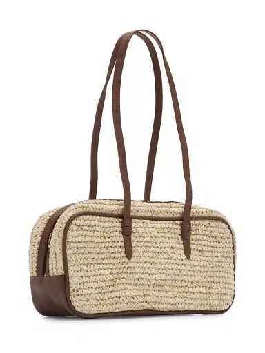 POOLSIDE Women's The Bowler Raffia Bag | Thumbnail 3