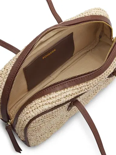 POOLSIDE Women's The Bowler Raffia Bag | Thumbnail 4