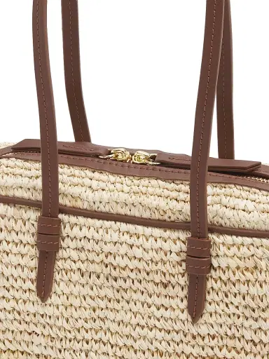 POOLSIDE Women's The Bowler Raffia Bag | Thumbnail 5