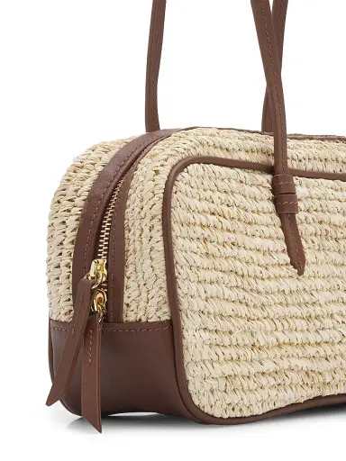 POOLSIDE Women's The Bowler Raffia Bag | Thumbnail 6