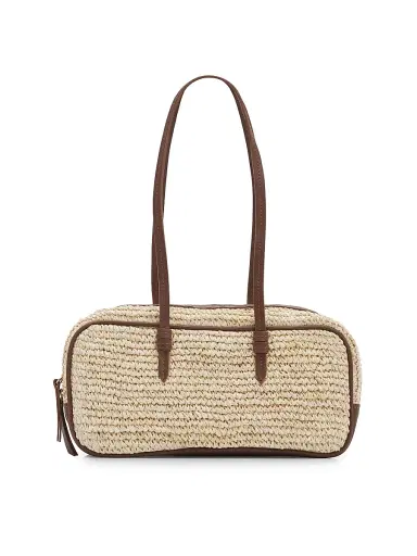 POOLSIDE Women's The Bowler Raffia Bag | Thumbnail 1