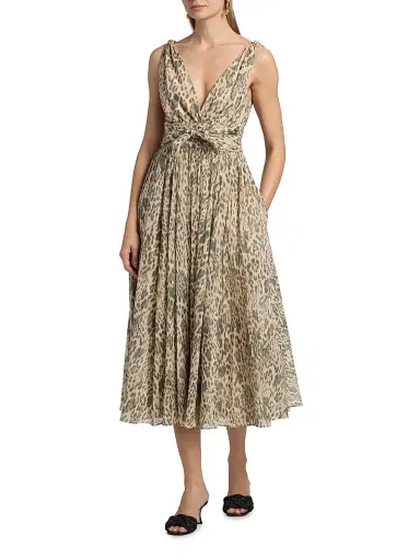 Ungaro Women's Jillian Leopard-Print Cotton Voile Midi-Dress - Size 12 | Thumbnail 2 Ungaro Women's Jillian Leopard-Print Cotton Voile Midi-Dress - Size 12 | Thumbnail 2