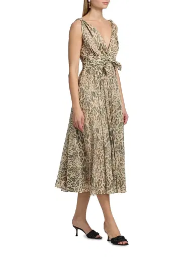 Ungaro Women's Jillian Leopard-Print Cotton Voile Midi-Dress - Size 12 | Thumbnail 4 Ungaro Women's Jillian Leopard-Print Cotton Voile Midi-Dress - Size 12 | Thumbnail 4