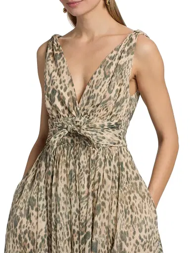 Ungaro Women's Jillian Leopard-Print Cotton Voile Midi-Dress - Size 12 | Thumbnail 6 Ungaro Women's Jillian Leopard-Print Cotton Voile Midi-Dress - Size 12 | Thumbnail 6