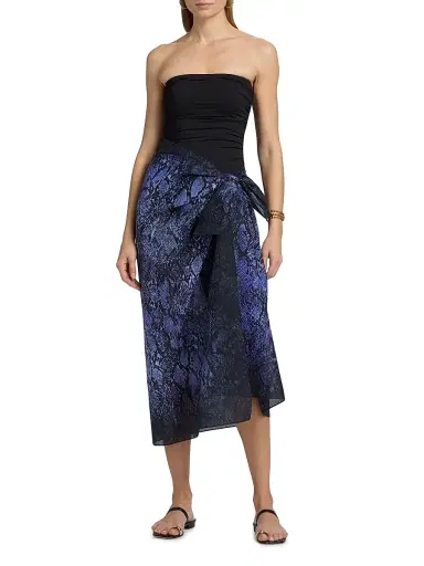 Kobi Halperin Women's Bridget Snakeskin-Print Cotton-Silk Pareo | Thumbnail 2