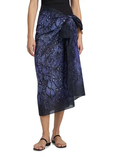Kobi Halperin Women's Bridget Snakeskin-Print Cotton-Silk Pareo | Thumbnail 3