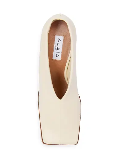 Alaïa Women's 90MM Leather Square-Toe Pumps | Thumbnail 4 Alaïa Women's 90MM Leather Square-Toe Pumps | Thumbnail 4