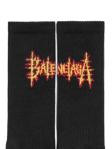 Balenciaga Men's Sacre Coeur Socks - Black Yellow | Thumbnail 3 Balenciaga Men's Sacre Coeur Socks - Black Yellow | Thumbnail 3