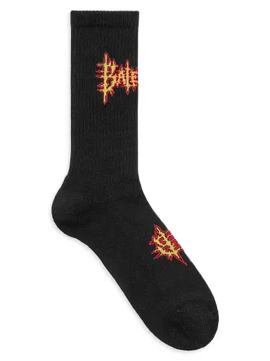 Balenciaga Men's Sacre Coeur Socks - Black Yellow | Thumbnail 1 Balenciaga Men's Sacre Coeur Socks - Black Yellow | Thumbnail 1