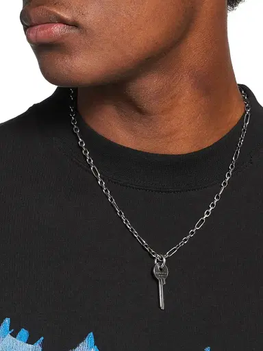 Balenciaga Men's Neverlost Thin Necklace - Antique Silver | Thumbnail 2 Balenciaga Men's Neverlost Thin Necklace - Antique Silver | Thumbnail 2