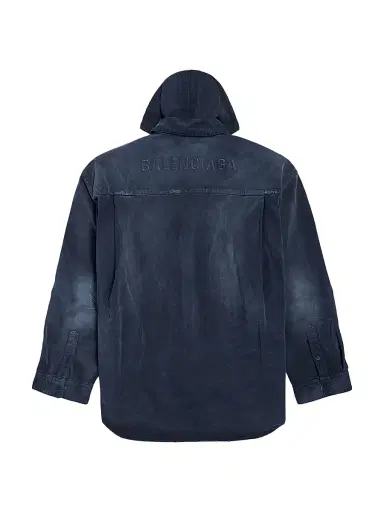 Balenciaga Men's Shirt Parka - Navy Dirty Dark Blue - Size Medium | Thumbnail 2