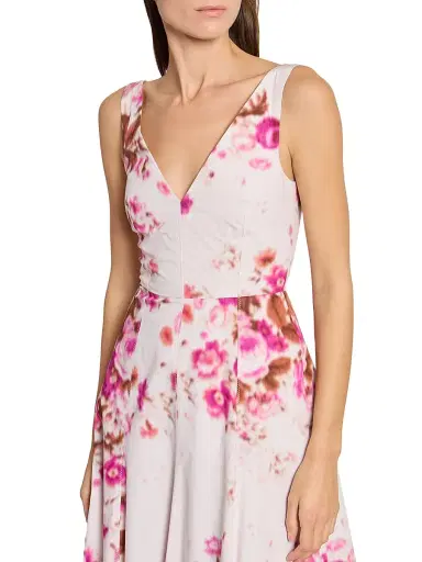 Erdem Women's Floral Cotton Sleeveless Midi-Dress - Rose Bouquet Hot Pink | Thumbnail 6
