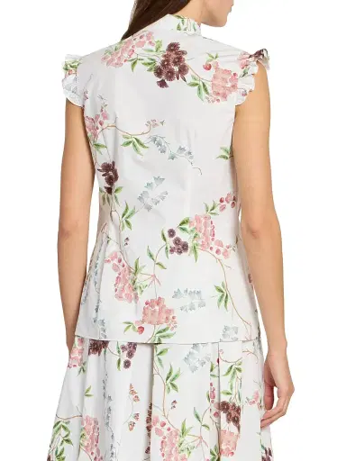 Erdem Women's Floral Cotton Sleeveless Shirt - French Chintz Multi White - Size 6 | Thumbnail 5 Erdem Women's Floral Cotton Sleeveless Shirt - French Chintz Multi White - Size 6 | Thumbnail 5