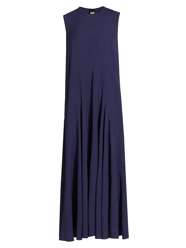 Marni Women's Sleeveless Silk-Blend Midi-Dress - Navy Blue