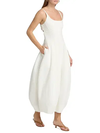 A.L.C. Women's Nina Cotton-Blend Scoopneck Midi-Dress - Bone China - Size 14 | Thumbnail 4 A.L.C. Women's Nina Cotton-Blend Scoopneck Midi-Dress - Bone China - Size 14 | Thumbnail 4