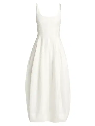 A.L.C. Women's Nina Cotton-Blend Scoopneck Midi-Dress - Bone China - Size 14 | Thumbnail 1 A.L.C. Women's Nina Cotton-Blend Scoopneck Midi-Dress - Bone China - Size 14 | Thumbnail 1
