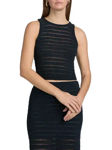A.L.C. Women's Gale Crochet Cotton-Blend Crop Top | Thumbnail 3