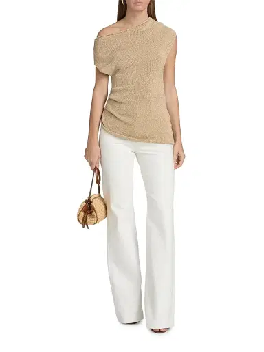 A.L.C. Women's Joni Asymmetric Knit Off-Shoulder Sweater | Thumbnail 2 A.L.C. Women's Joni Asymmetric Knit Off-Shoulder Sweater | Thumbnail 2