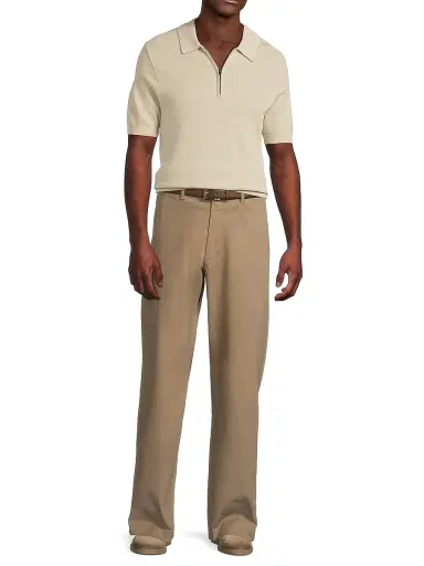 Vince Men's Piqué Cotton-Blend Polo Shirt - Parchment - Size XXL | Thumbnail 2 Vince Men's Piqué Cotton-Blend Polo Shirt - Parchment - Size XXL | Thumbnail 2