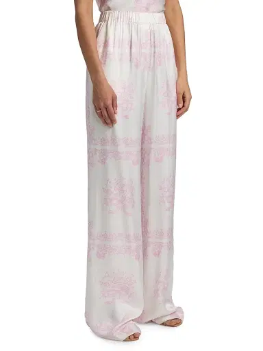 LoveShackFancy Women's Helia Printed Wide-Leg Pants - Ivory Heirloom - Size Large | Thumbnail 4 LoveShackFancy Women's Helia Printed Wide-Leg Pants - Ivory Heirloom - Size Large | Thumbnail 4