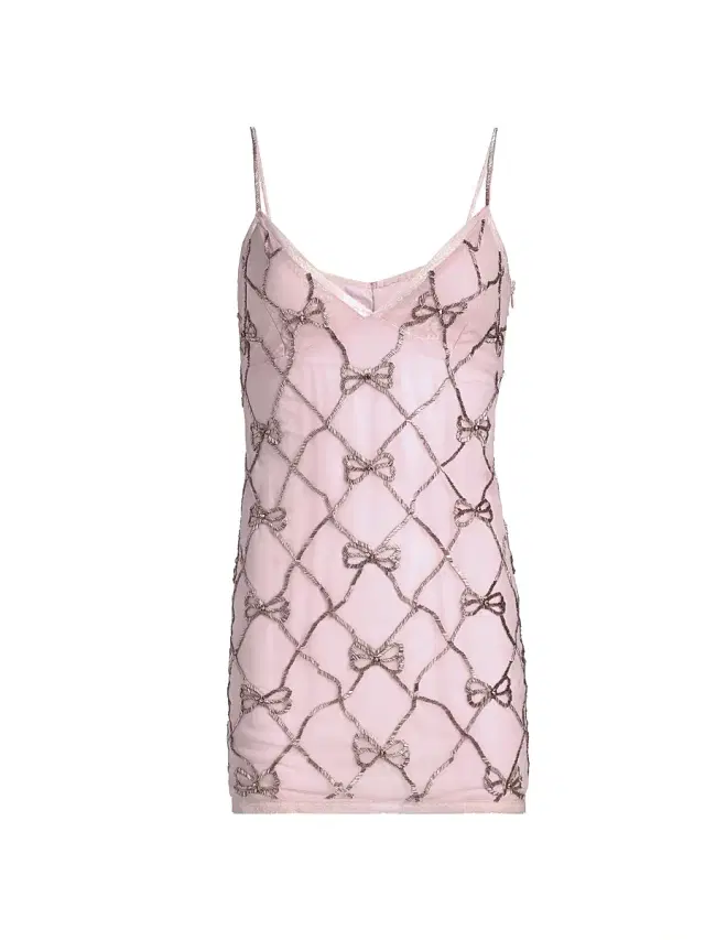 LoveShackFancy Women's Shella Beaded Bow Minidress - Sweetheart Pink