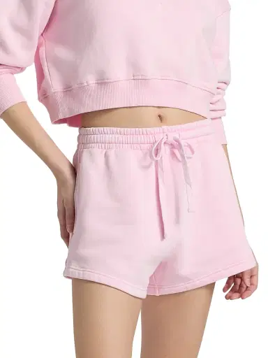 LoveShackFancy Women's Abrah Fit Club Logo Shorts - Peony Macaron | Thumbnail 3