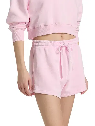 LoveShackFancy Women's Abrah Fit Club Logo Shorts - Peony Macaron | Thumbnail 4