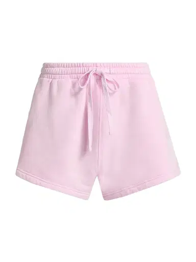 LoveShackFancy Women's Abrah Fit Club Logo Shorts - Peony Macaron | Thumbnail 1