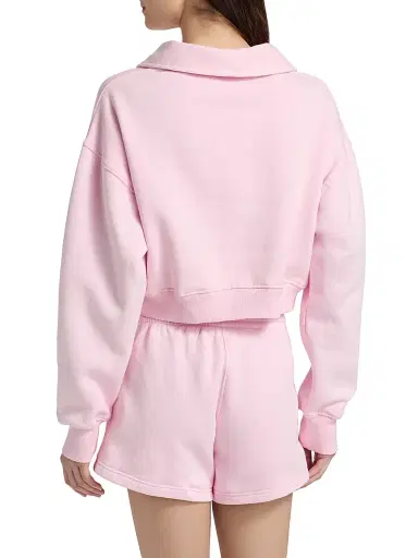 LoveShackFancy Women's Menzelle Fit Club Crop Polo Sweater - Peony Macaron - Size Large | Thumbnail 5 LoveShackFancy Women's Menzelle Fit Club Crop Polo Sweater - Peony Macaron - Size Large | Thumbnail 5