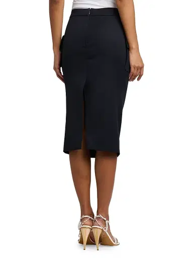 Alexander McQueen Women's Grained Wool Pencil Skirt - Midnight Blue - Size 10 | Thumbnail 5 Alexander McQueen Women's Grained Wool Pencil Skirt - Midnight Blue - Size 10 | Thumbnail 5