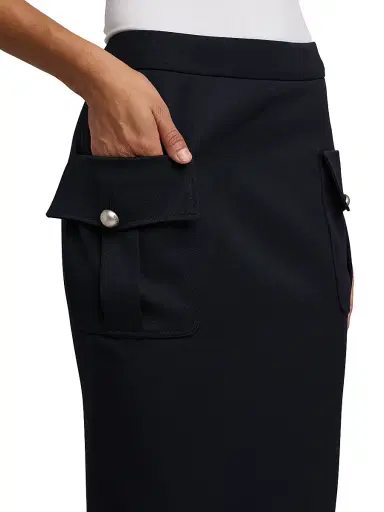 Alexander McQueen Women's Grained Wool Pencil Skirt - Midnight Blue - Size 10 | Thumbnail 6 Alexander McQueen Women's Grained Wool Pencil Skirt - Midnight Blue - Size 10 | Thumbnail 6